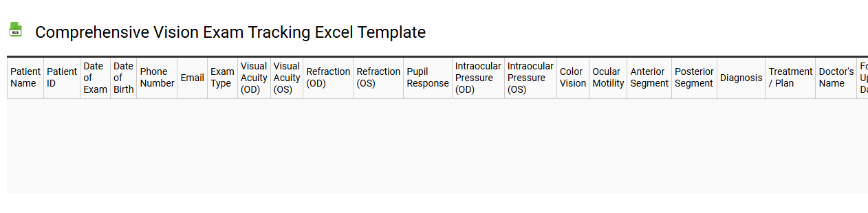 Comprehensive vision exam tracking Excel template
