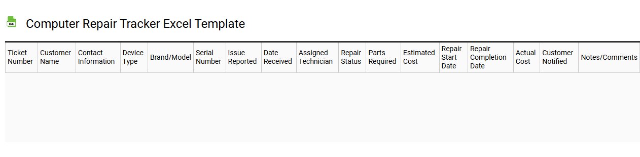 Computer repair tracker Excel template