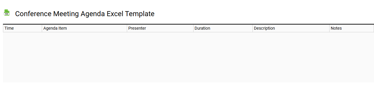 Conference meeting agenda Excel template
