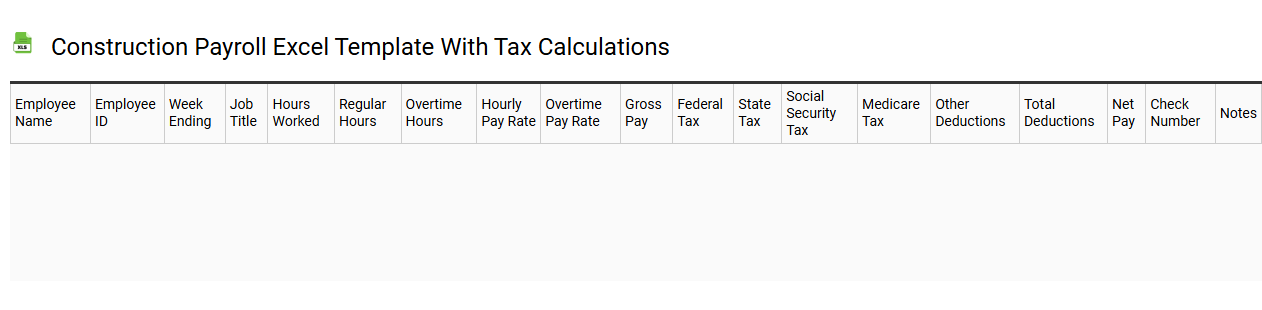 Construction payroll Excel template with tax calculations