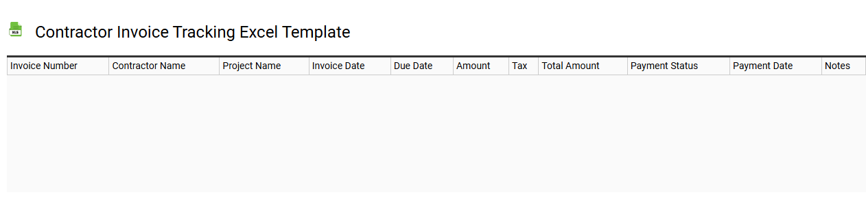 Contractor invoice tracking Excel template