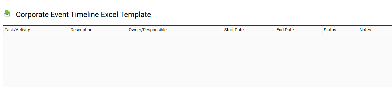 Corporate event timeline Excel template