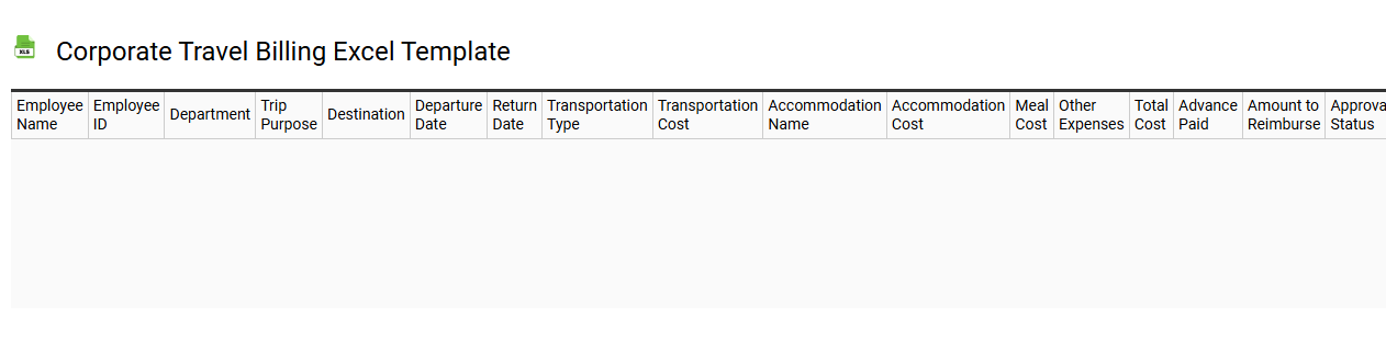 Corporate travel billing Excel template