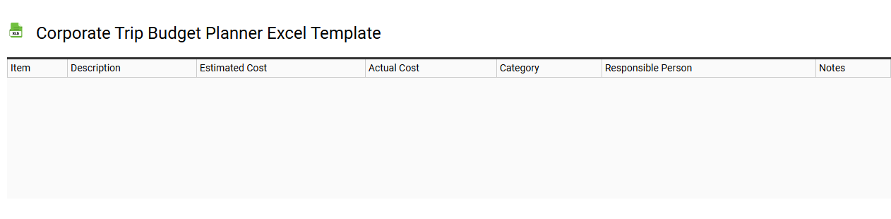 Corporate trip budget planner Excel template