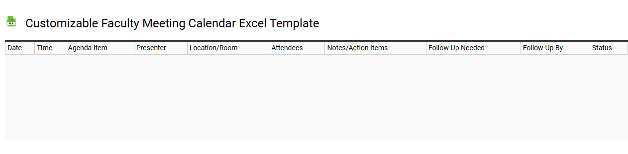 Customizable faculty meeting calendar Excel template