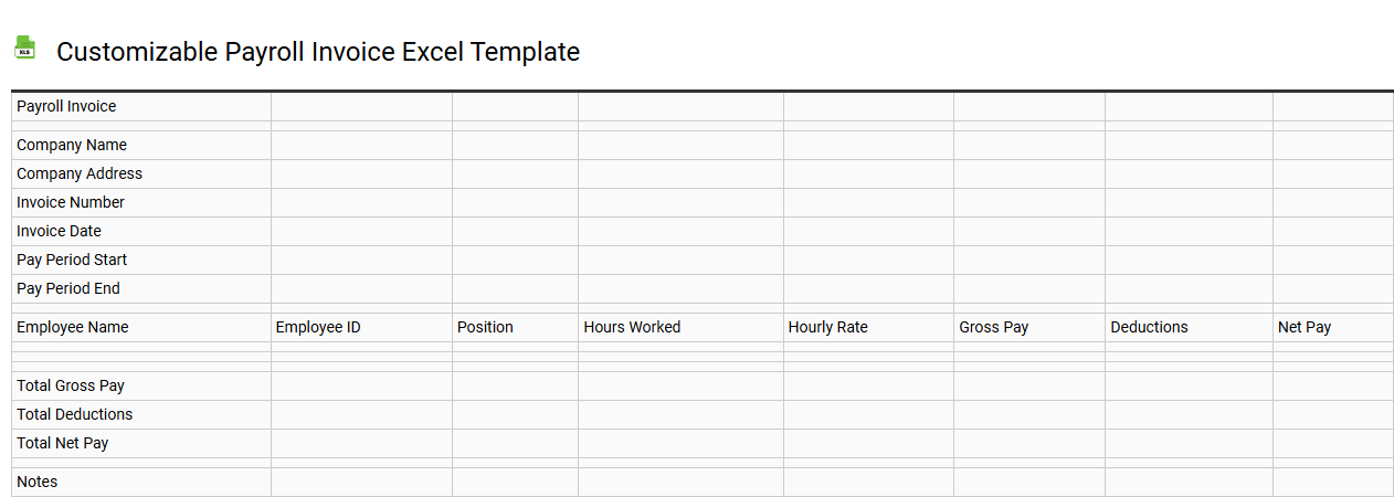 Customizable payroll invoice Excel template