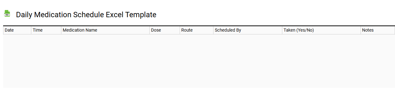 Daily medication schedule Excel template