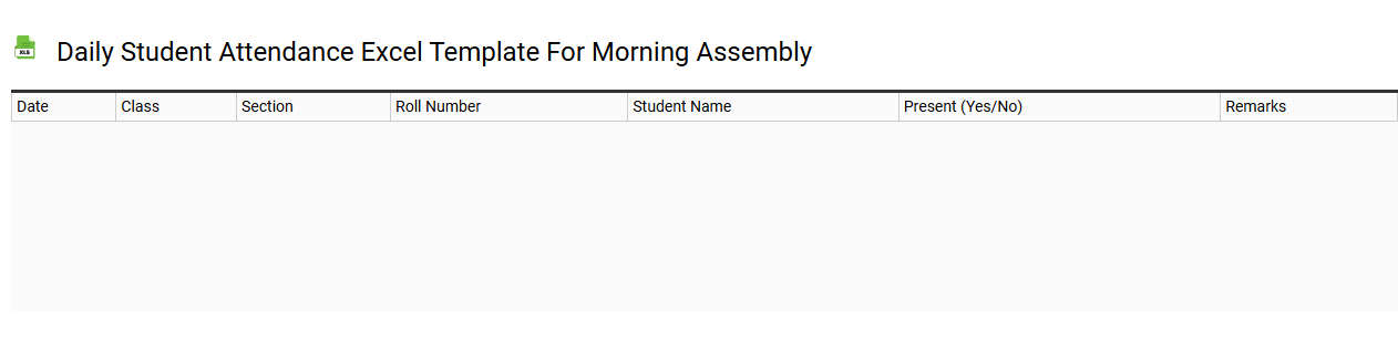 Daily student attendance Excel template for morning assembly