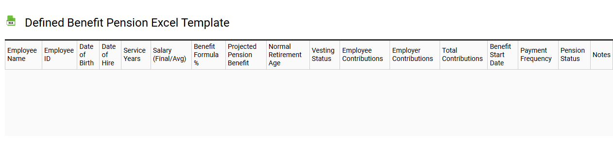 Defined benefit pension Excel template