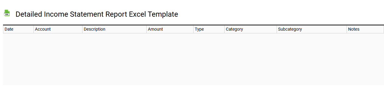 Detailed income statement report Excel template