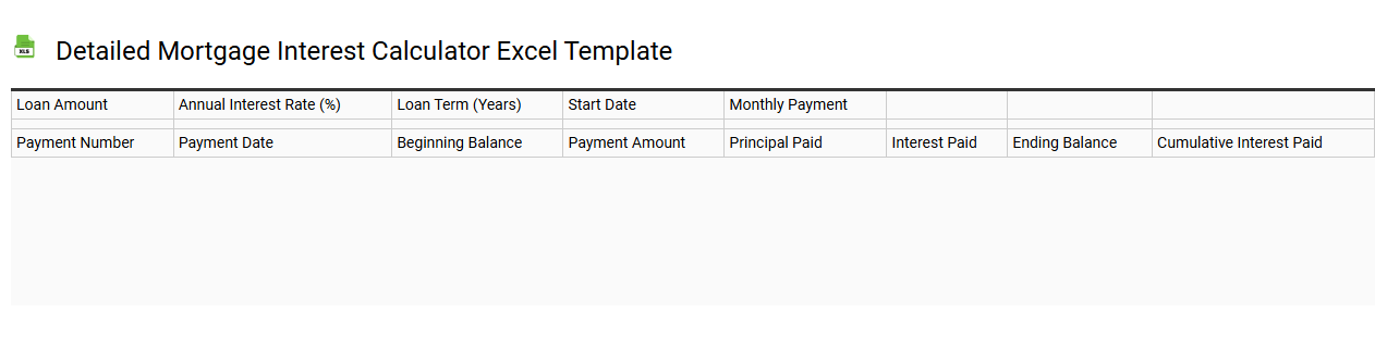 Detailed mortgage interest calculator Excel template