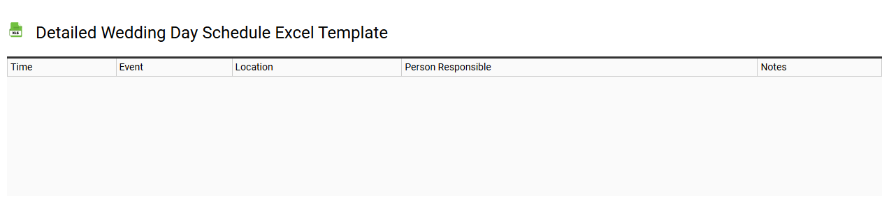 Detailed wedding day schedule Excel template