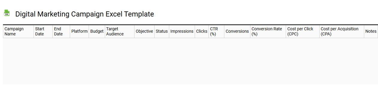 Digital marketing campaign Excel template