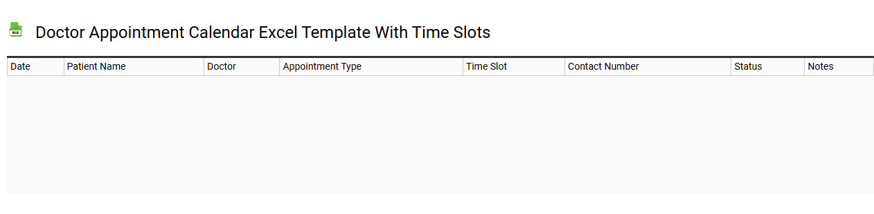 Doctor appointment calendar Excel template with time slots