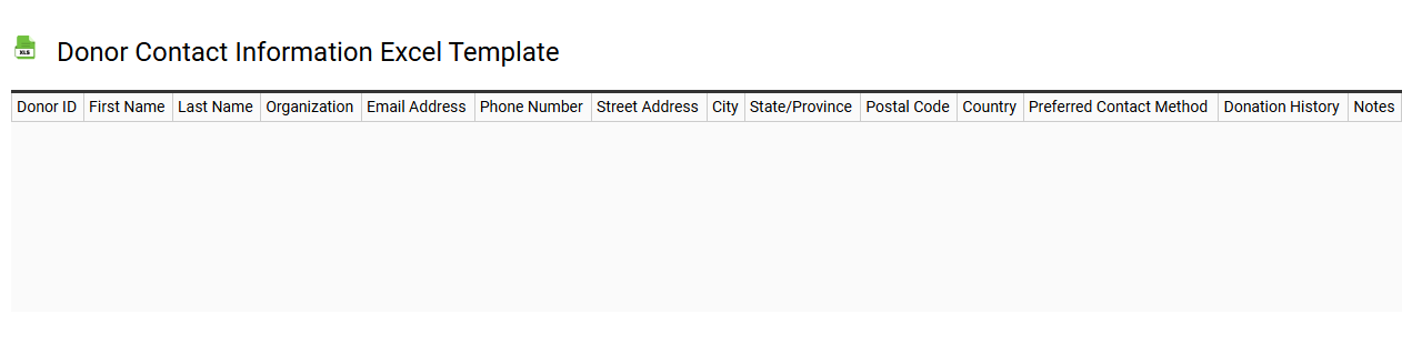 Donor contact information Excel template