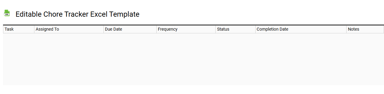 Editable chore tracker Excel template