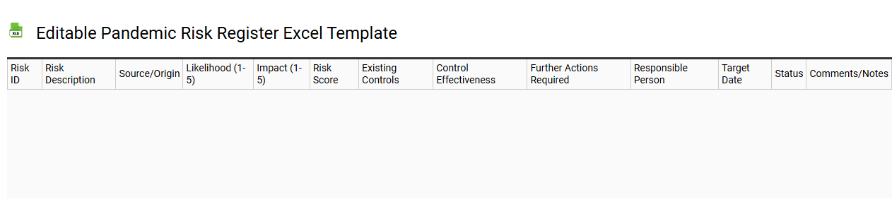 Editable pandemic risk register Excel template