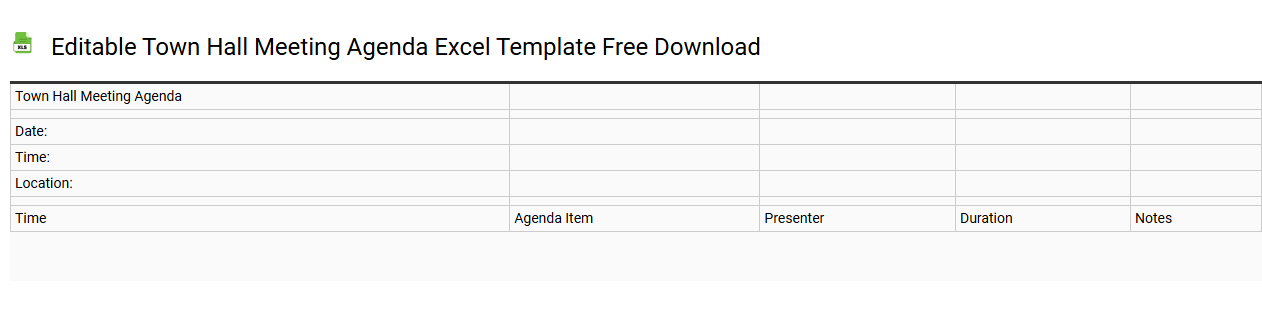 Editable town hall meeting agenda Excel template free download