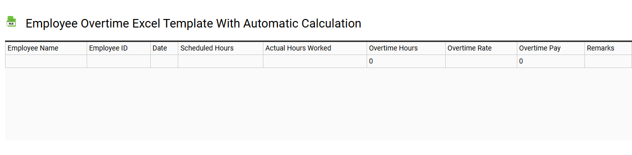 Employee overtime Excel template with automatic calculation
