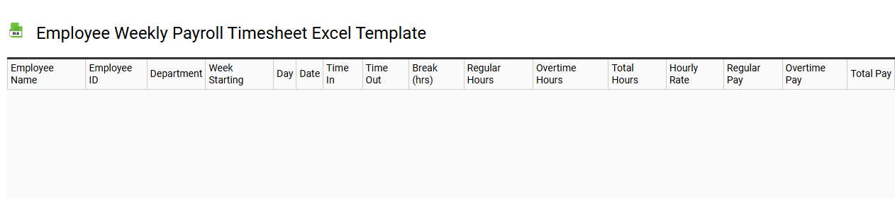 Employee weekly payroll timesheet Excel template