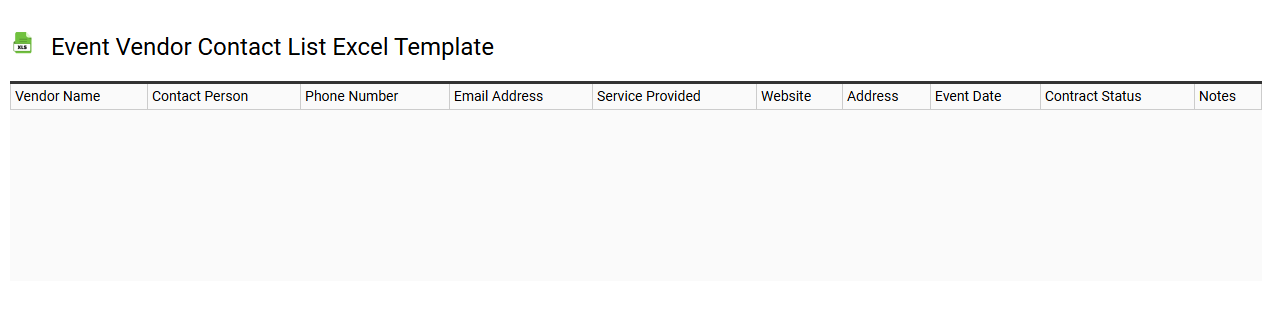 Event vendor contact list Excel template