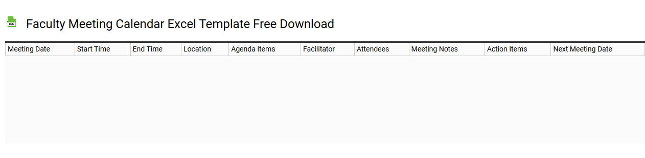 Faculty meeting calendar Excel template free download
