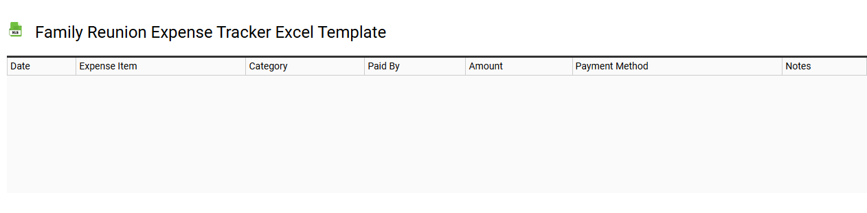 Family reunion expense tracker Excel template