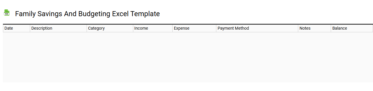 Family savings and budgeting Excel template