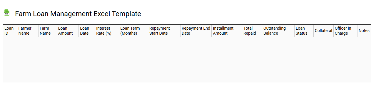 Farm loan management Excel template