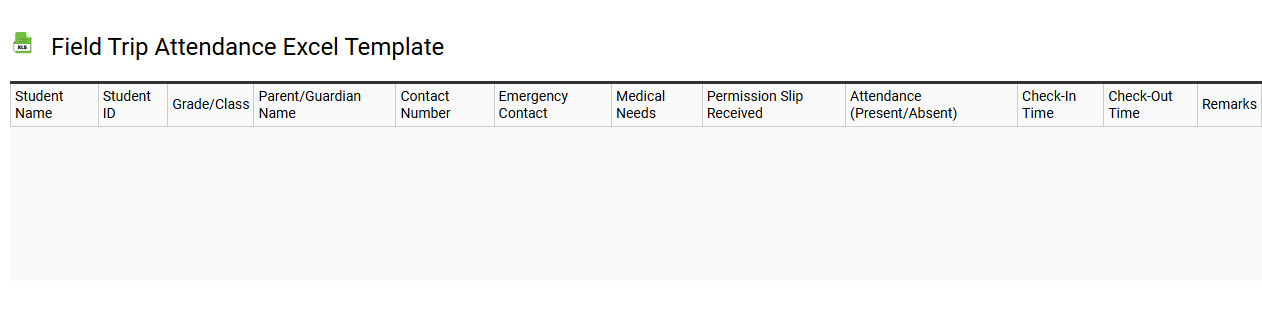 Field trip attendance Excel template