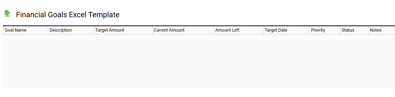 Financial goals Excel template