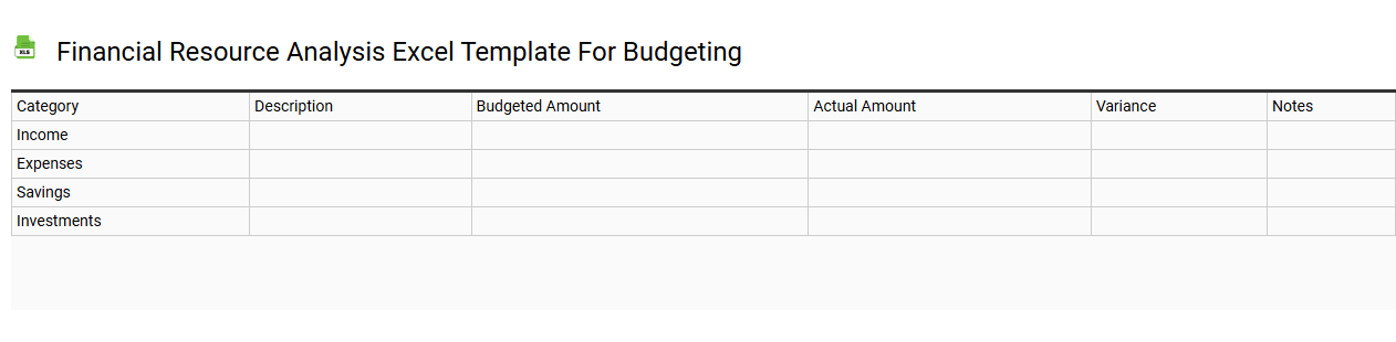 Financial resource analysis Excel template for budgeting