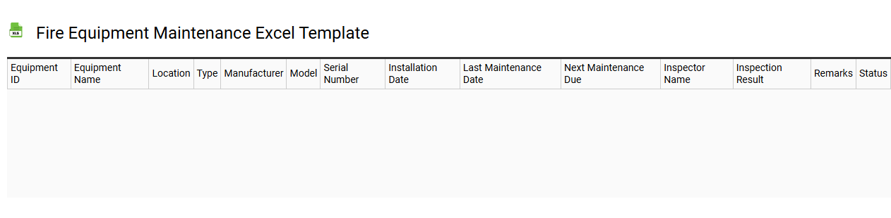 Fire equipment maintenance Excel template