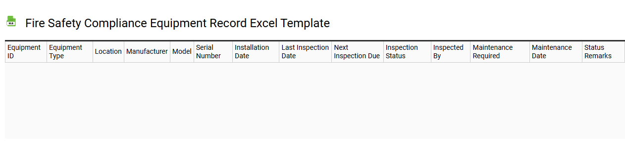 Fire safety compliance equipment record Excel template