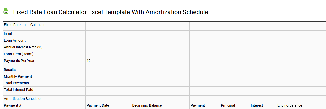 Fixed rate loan calculator Excel template with amortization schedule