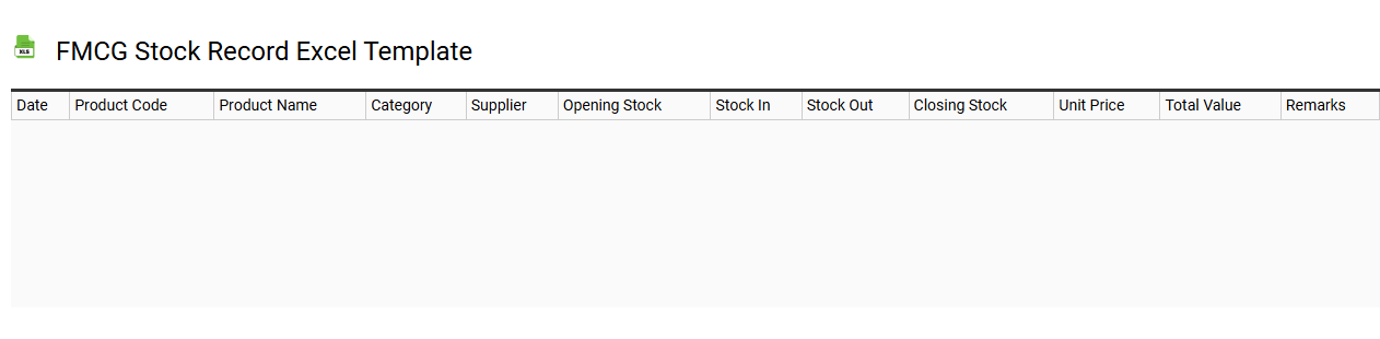 FMCG stock record Excel template