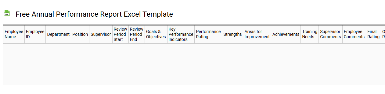 Free annual performance report Excel template