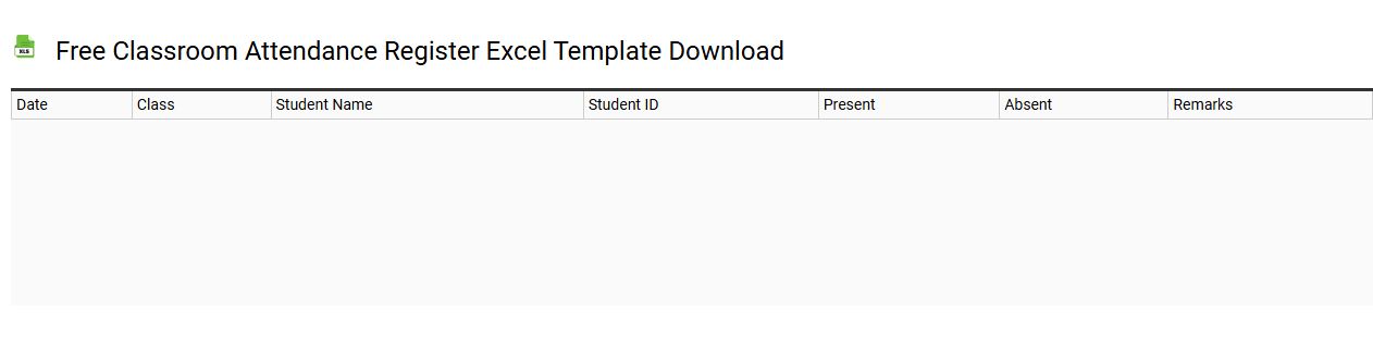 Free classroom attendance register Excel template download