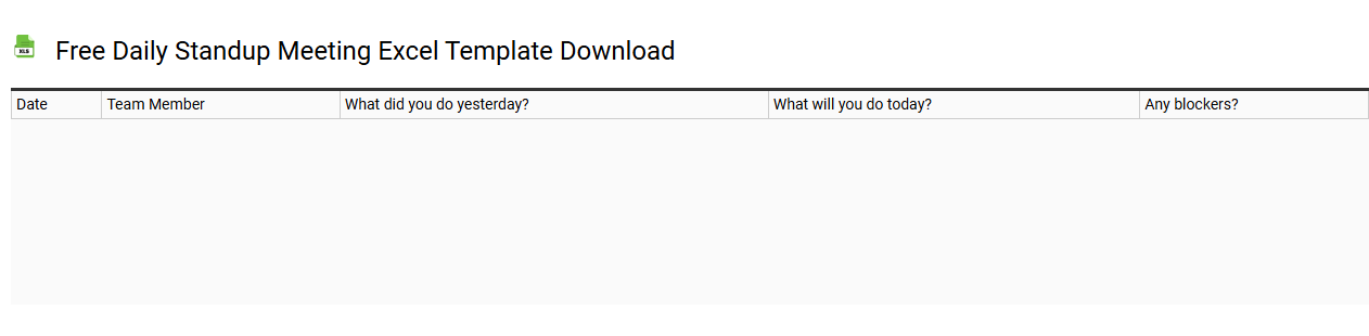 Free daily standup meeting Excel template download