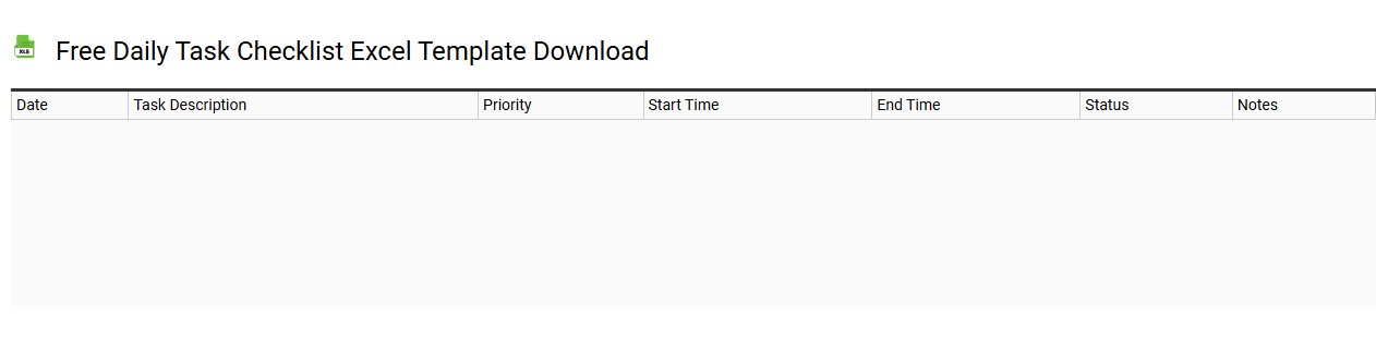 Free daily task checklist Excel template download