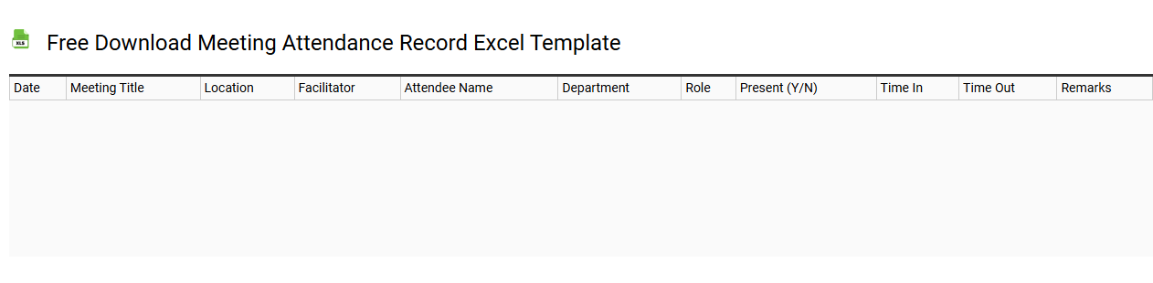 Free download meeting attendance record Excel template