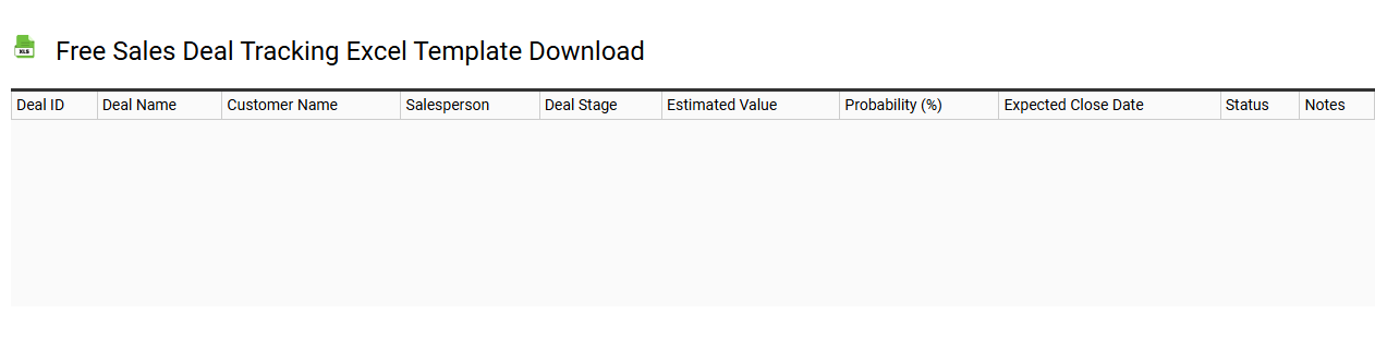 Free sales deal tracking Excel template download