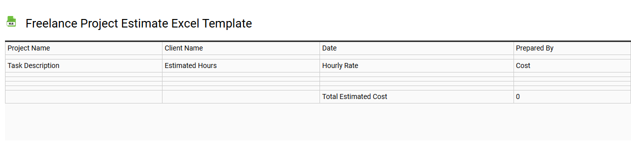 Freelance project estimate Excel template