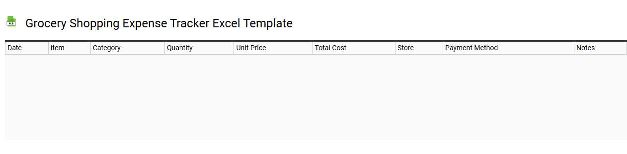 Grocery shopping expense tracker Excel template