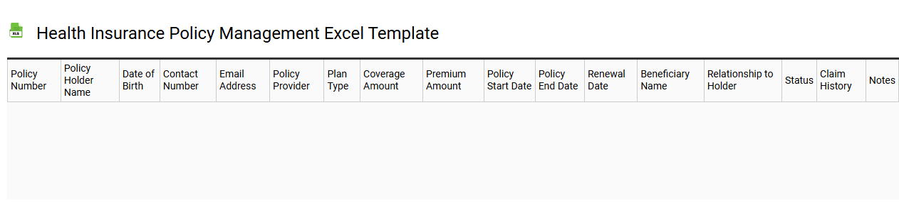 Health insurance policy management Excel template