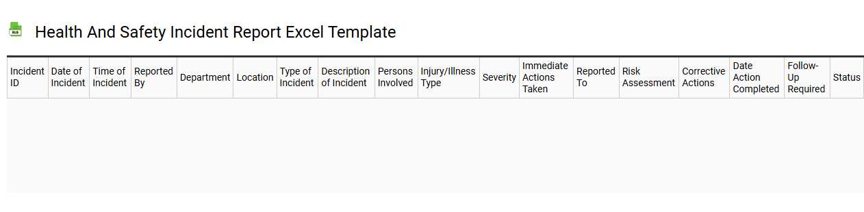 Health and safety incident report Excel template