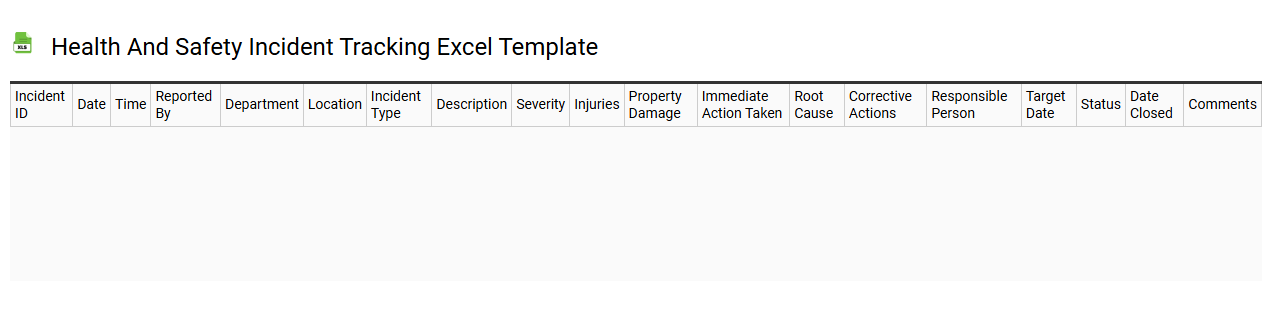 Health and safety incident tracking Excel template