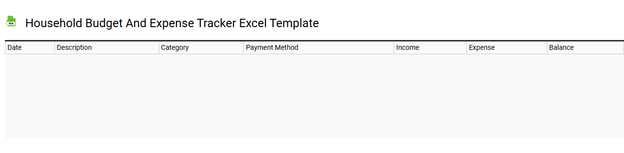 Household budget and expense tracker Excel template