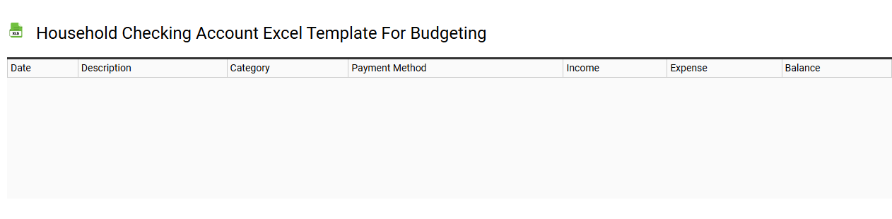 Household checking account Excel template for budgeting