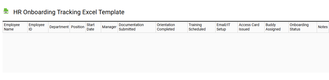 HR onboarding tracking Excel template